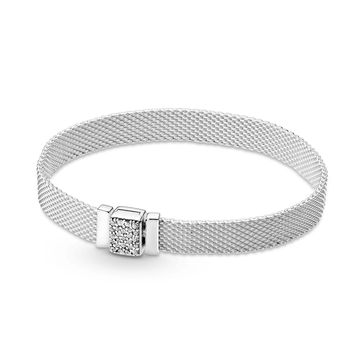 Bracelete de Prata 925 em Malha e Fecho Brilhante
