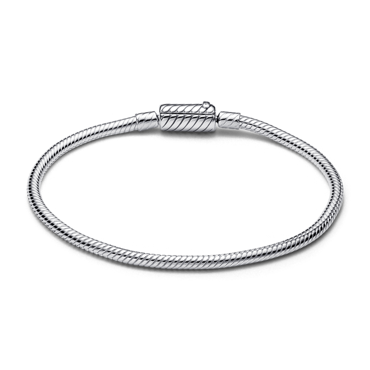 Bracelete de Prata em Trama e Fecho Magnético
