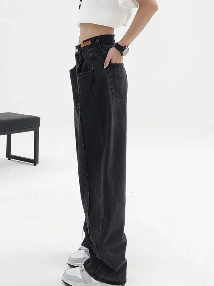 Calça Feminina Jeans Baggy Preto 'Hype Girl'