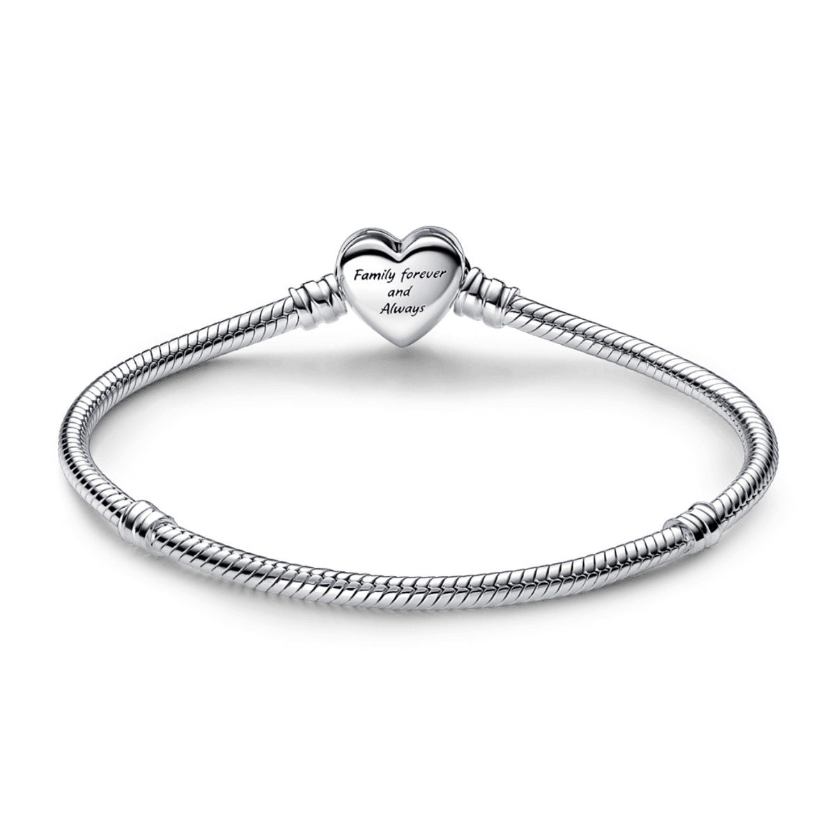 Bracelete Prata em Trama e Fecho Coração Infinito Brilhante Prata 925
