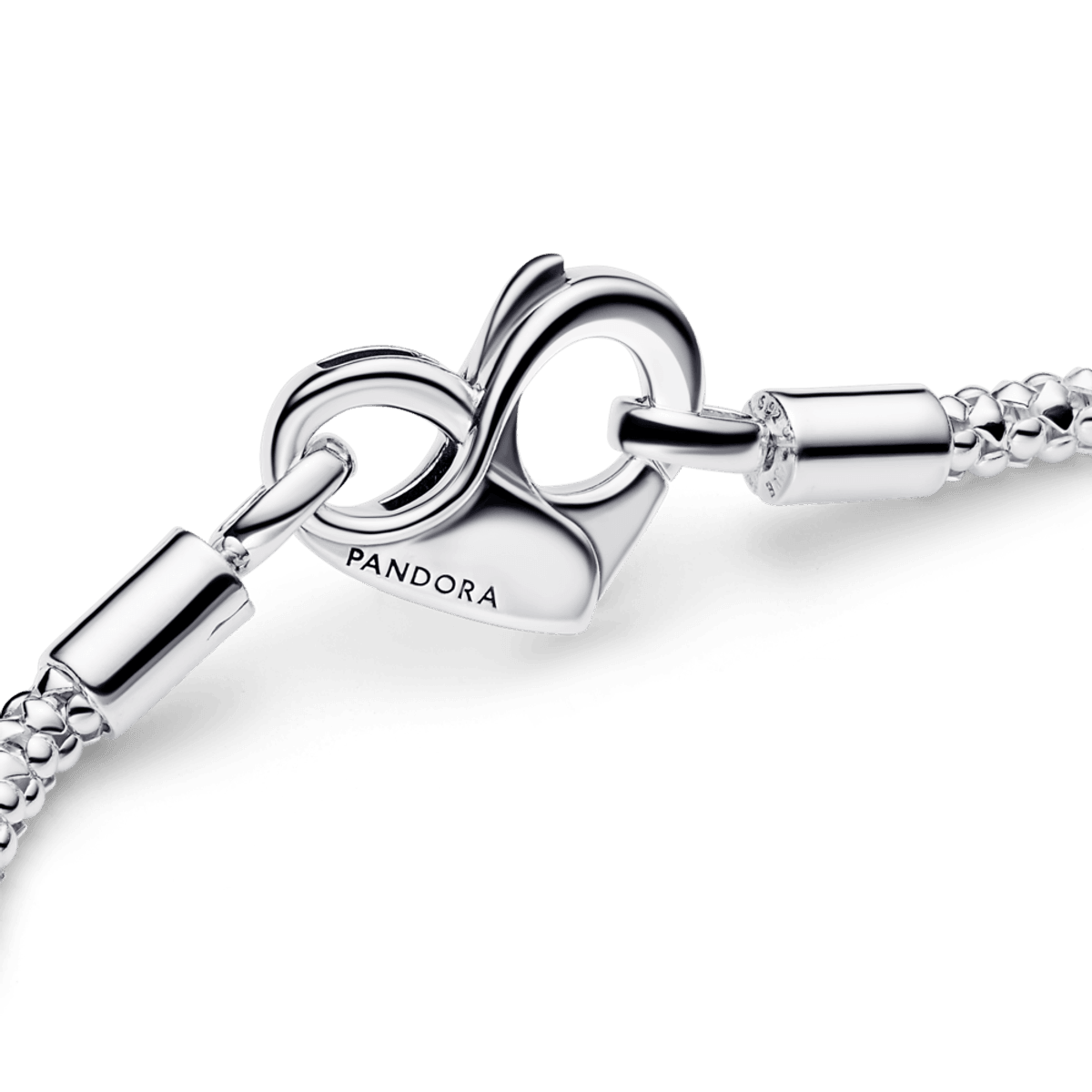 Bracelete de Prata Corrente Cravejada e Fecho Coração