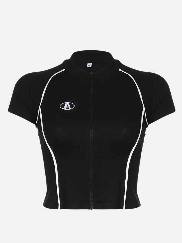 Cropped Feminino em Algodão com Zíper Amped
