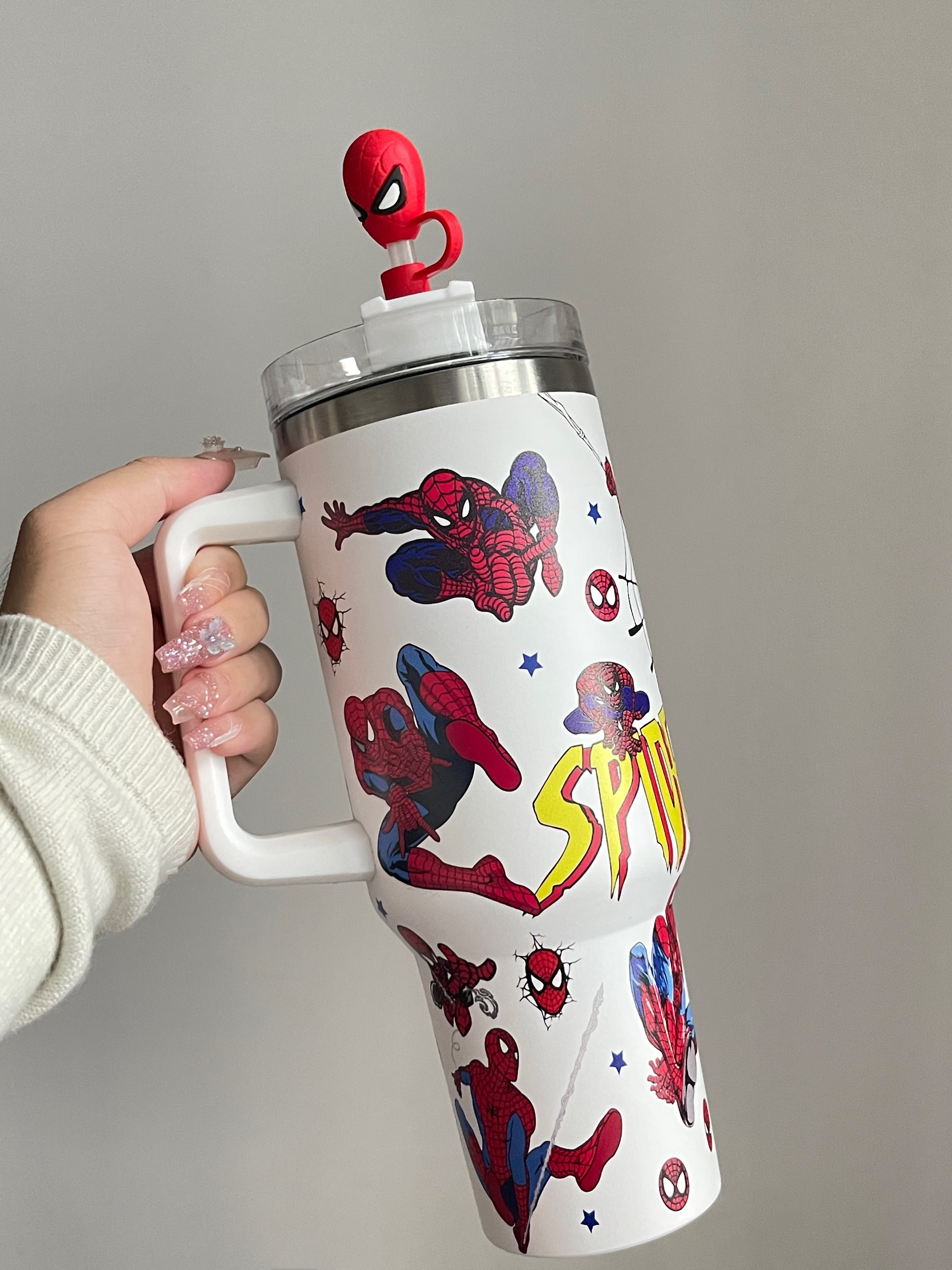 SipSweetie|Spiderman In-Car Insulated Cup 1200 ml Tumbler with Handle Stainless Steel Insulated Cup with Lid #0009