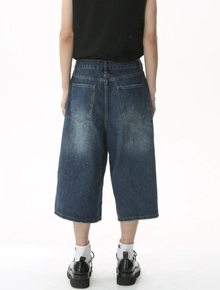 Bermuda Jeans Jorts com Bolsos Tekinine