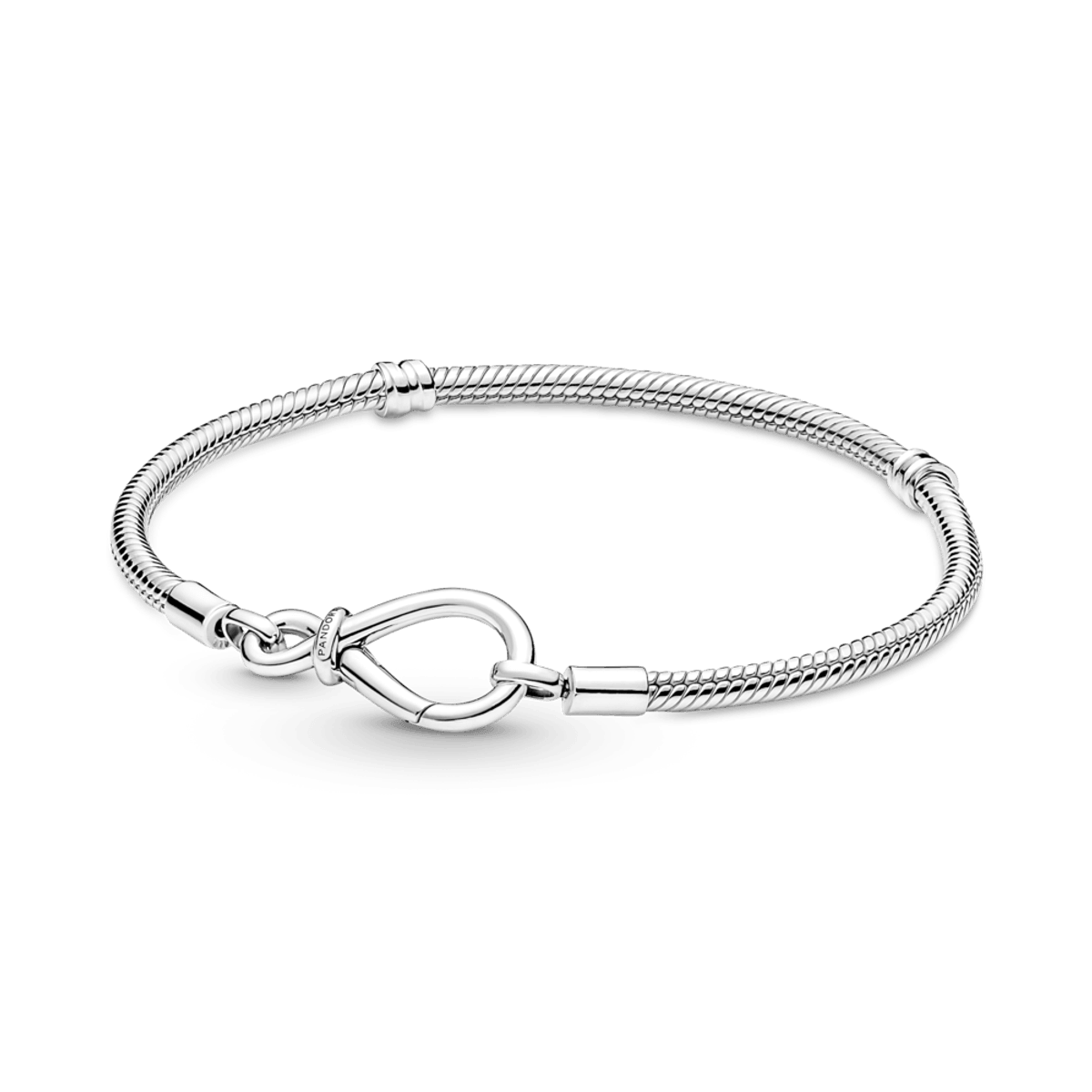 Bracelete de Prata em Trama e Fecho Símbolo do Infinito