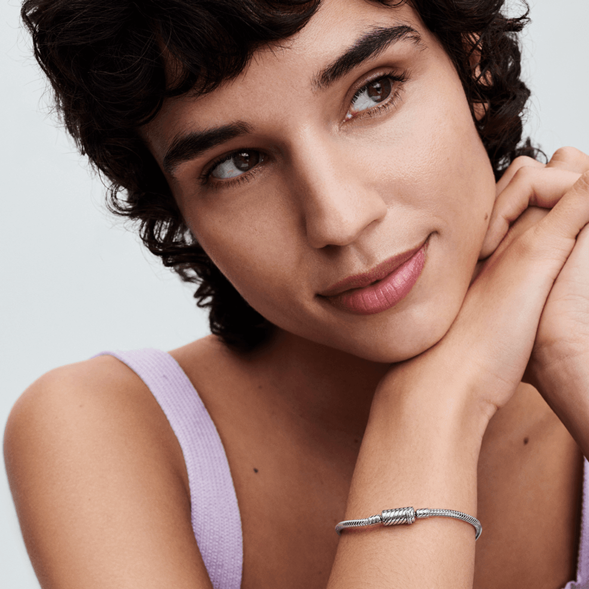 Bracelete de Prata em Trama e Fecho Magnético