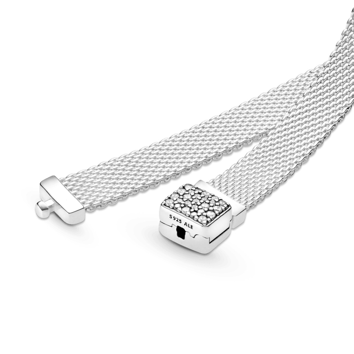 Bracelete de Prata 925 em Malha e Fecho Brilhante