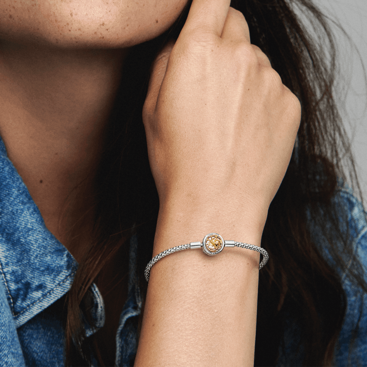 Bracelete de Prata GOT - Fecho Casa Stark