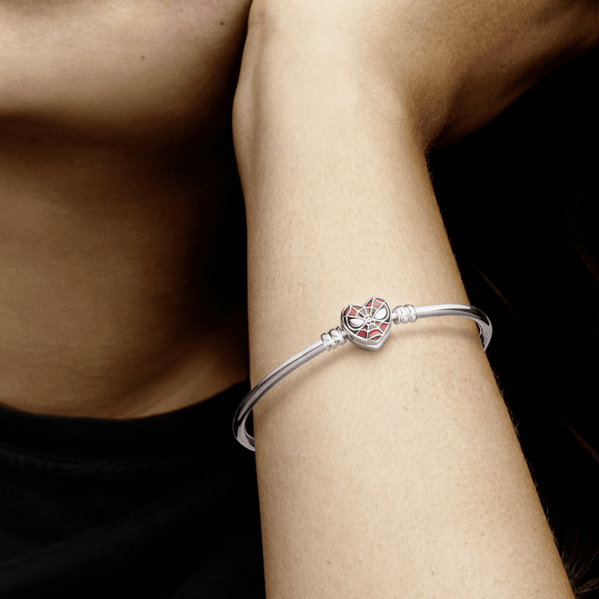 Bracelete de Prata Rígido Marvel - Homem-Aranha Prata 925