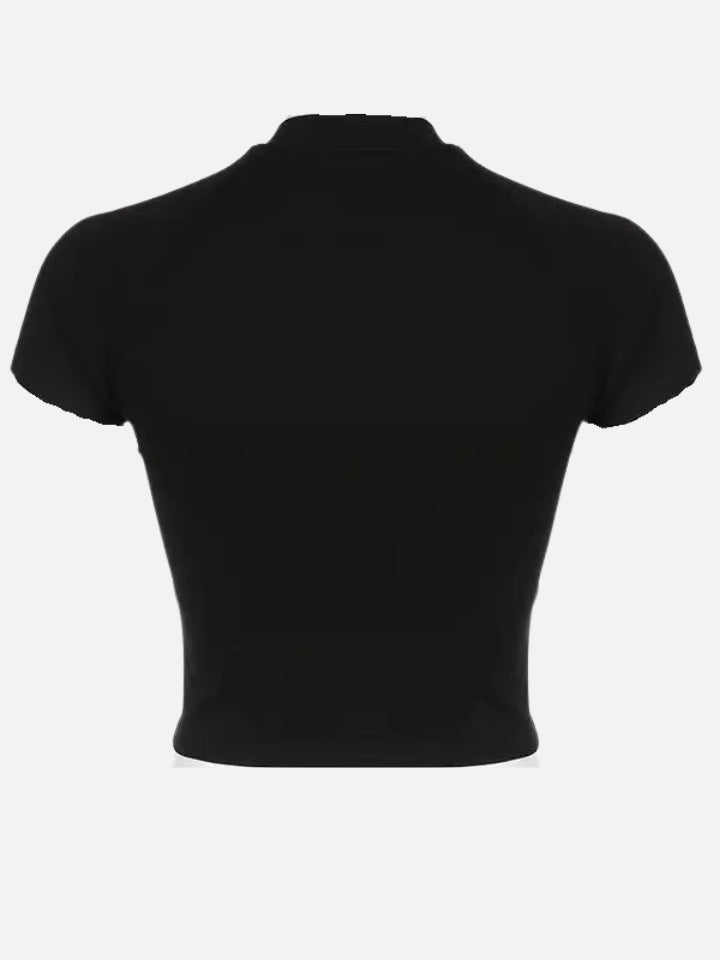 Cropped Feminino em Algodão com Zíper Amped