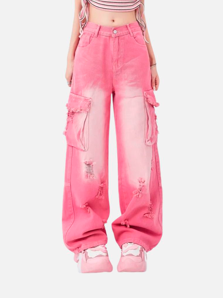 Calça Feminina Jeans Baggy Rosa 'Penelope'