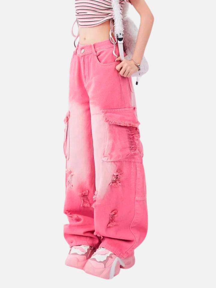Calça Feminina Jeans Baggy Rosa 'Penelope'