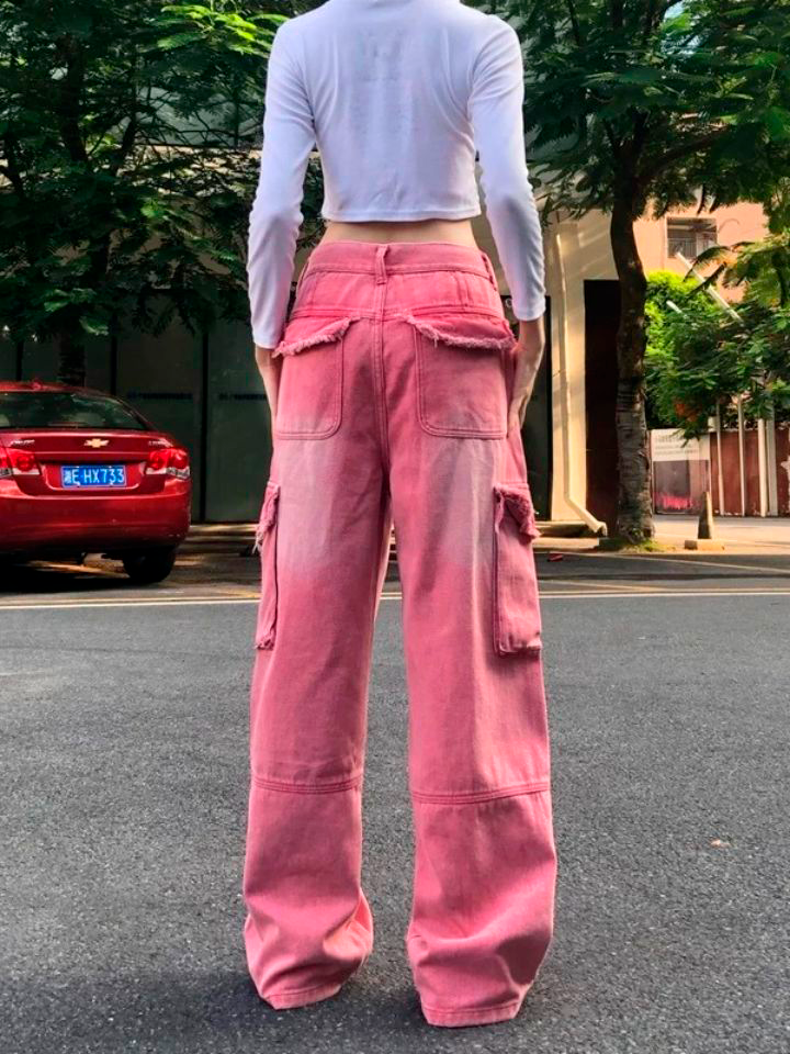 Calça Feminina Jeans Baggy Rosa 'Penelope'