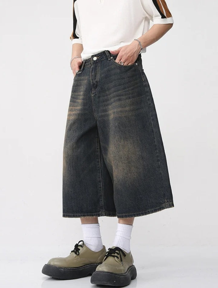 Bermuda Jeans Jorts com Bolsos Tekinine
